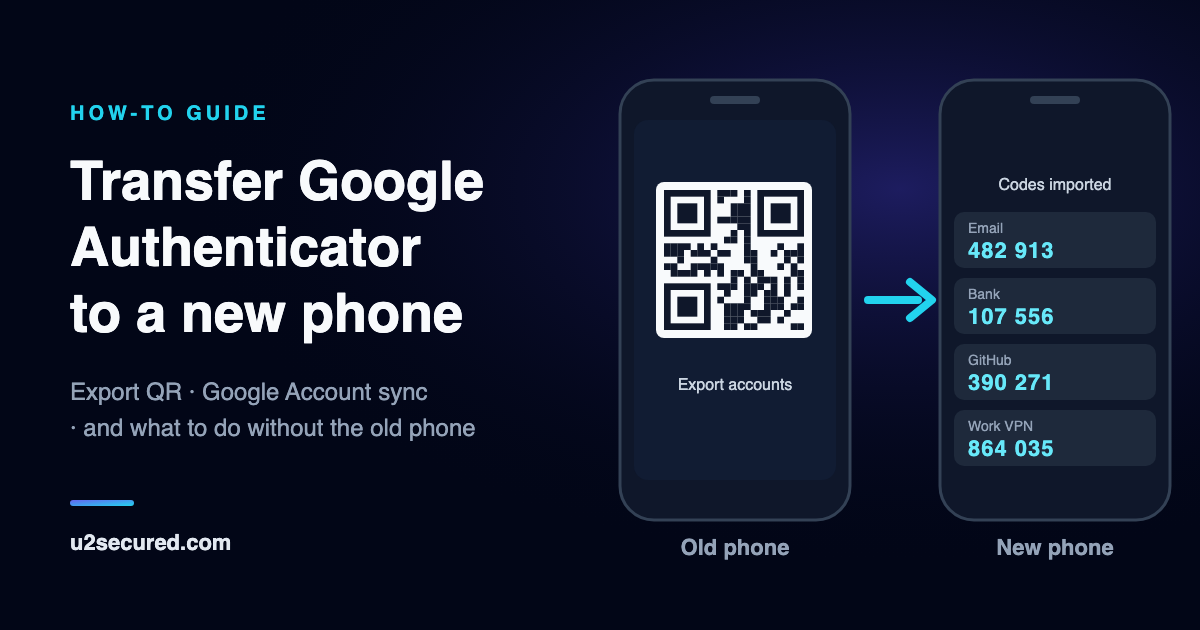 Transferring Google Authenticator codes from an old phone to a new phone by scanning the export QR code